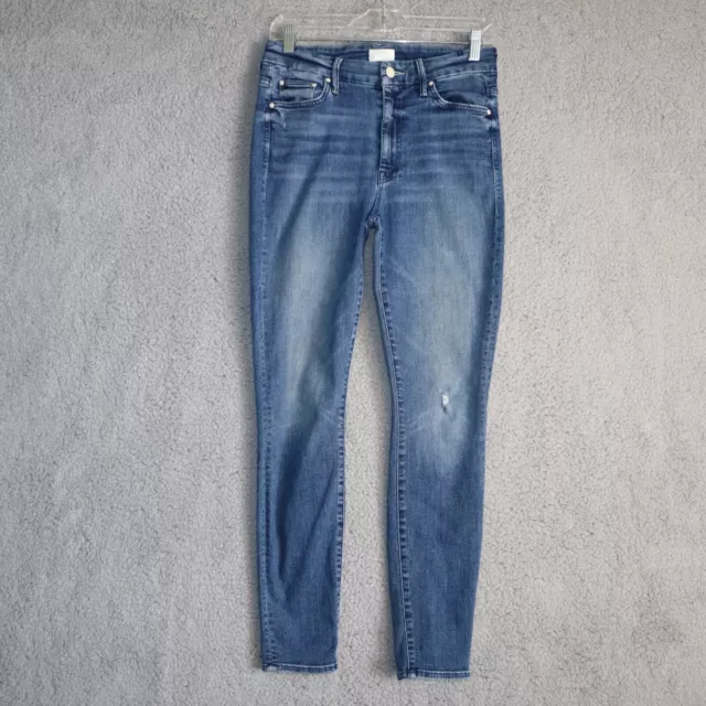 Mother Jeans Womens 28 Blue High Waisted Looker Skinny Distressed Thrashed Pants