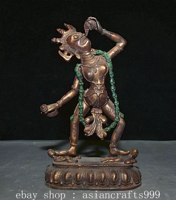 10" Alte Tibet Bronze Gilt Padmapani Lokeshvara Tara Göttin Statue Skulptur