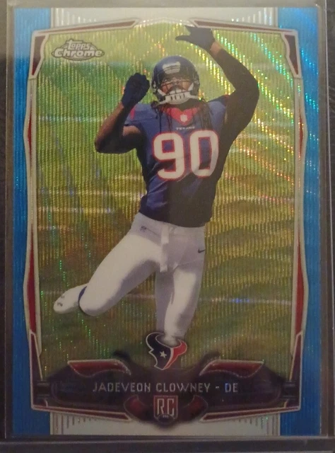 2014 Topps Chrome Blue Wave Refractor Jadeveon Clowney #120 Rookie RC Card PWE