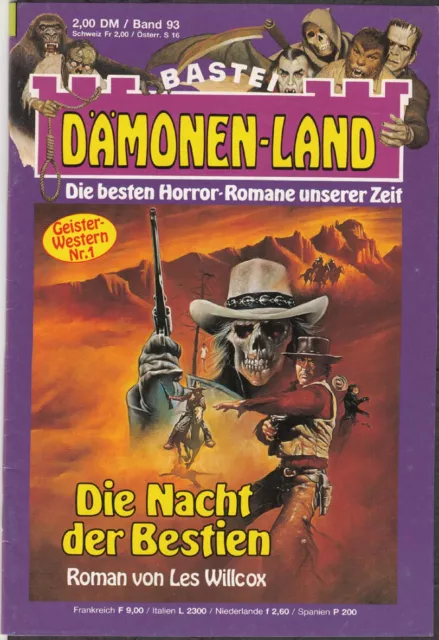 Dämonenland "Die Nacht Der Bestien" - Heft Nr.93  (Geister-Western 1!!) Bastei
