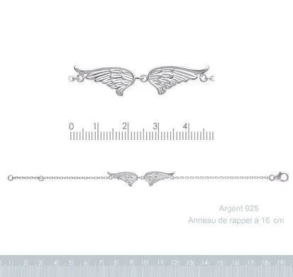 Bracelet Art Déco En Argent - Poinçon Sanglier, Décor Ailes De Papillon Sous Verre - Longueur 19cm, Occasion