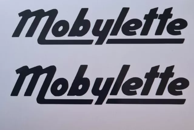 Mobylette Text Style X2 Stickers Decals Moped Scooter Motorcycle Classic