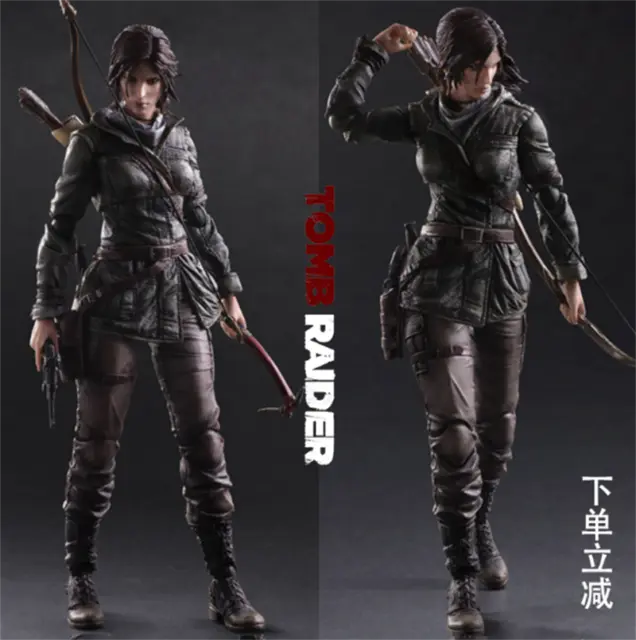 Play Arts Tomb Raider Lara Croft Action Figure Collectible Model Statue Toy 10in