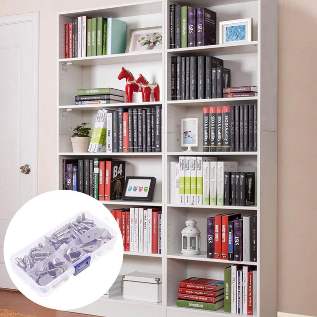 113 Pcs Libreria Chiodi Per Mensole Dell'armadio Supporto Metallo Staffa