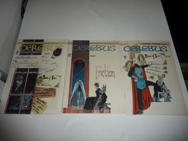 CEREBUS THE AARDVARK 3 Issue Lot #32 33 34 Dave Sim 1981 VF/NM