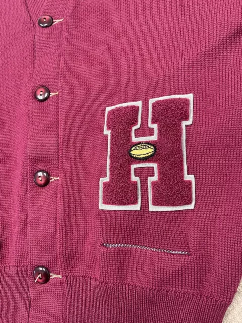 Harvard University Varsity Football Letterman Sweater Cardigan Jacket VTG Medium 3