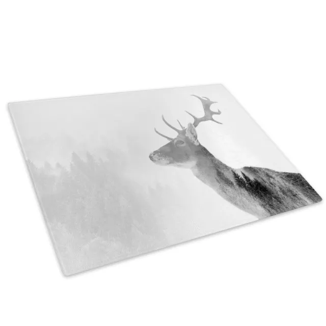 Stag Deer Black Forest Glass Chopping Board Kitchen Worktop Saver Protector