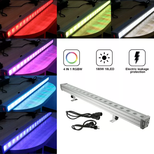 Waterproof 180W RGBW 4IN1 LED Wall Wash Light DMX Stage DJ Bar Light Beam Light