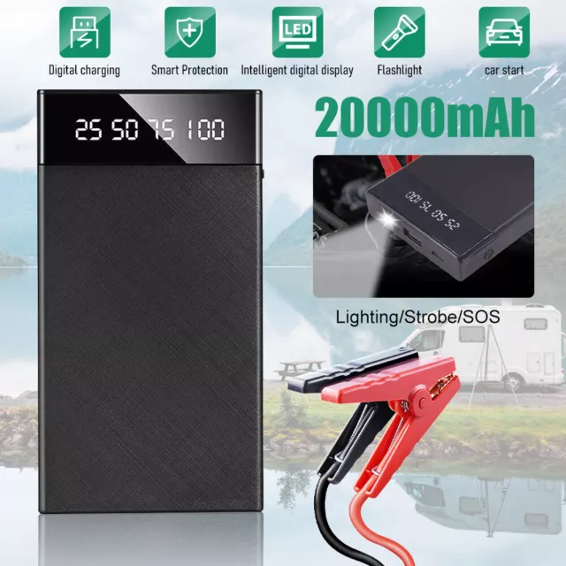 20000mAh Auto Starthilfe Booster Jumper Box Tragbare Power Bank Ladegerät 200A