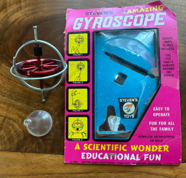 Vintage 1968 Steven's Amazing Gyroscope Top Toy with box #955