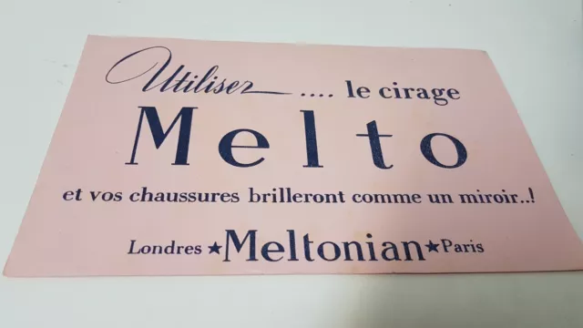 Ancien buvard publicitaire CIRAGE MELTO - MELTONIAN