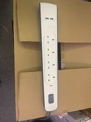 Belkin Belkin Surge Protected Power Strip 8-Socket Extension Lead Cable with USB 2.4m 745883643639 