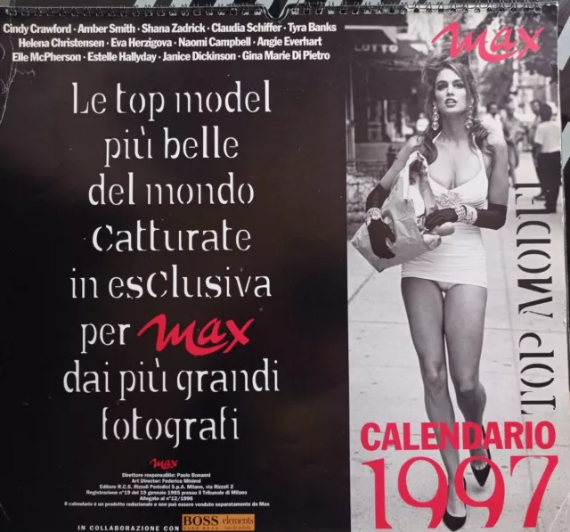 Calendario Max 1997 Speciale Top Model Cindy Crawford Elle McPherson Tyra Banks