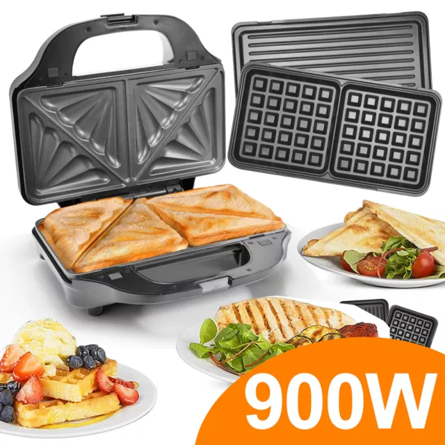 Superlex 3 in 1 Sandwichtoaster Kontaktgrill Waffeln Sandwich Waffeleisen Maker