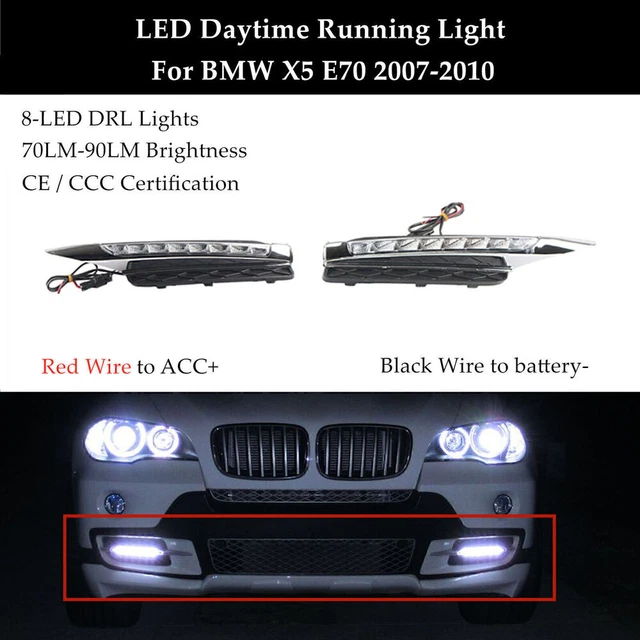 LED DAYTIME RUNNING Lights Fog Drive Lamps DRL For BMW X5 E70 20072010