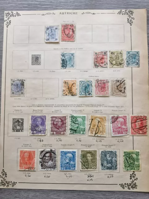 lot de  timbres anciens autriche  charnières