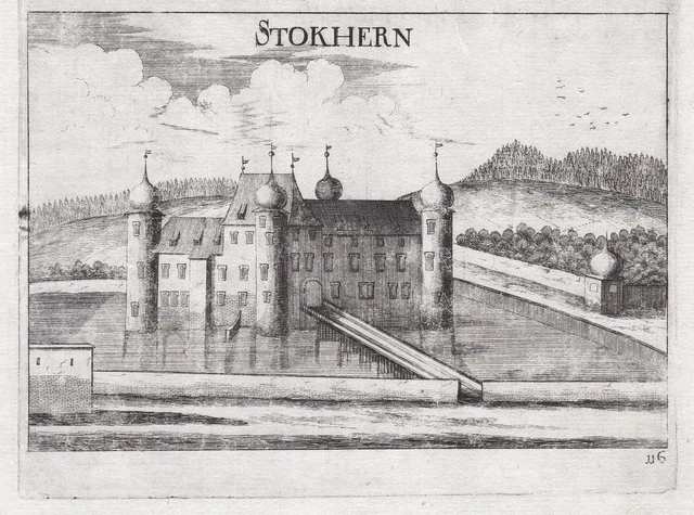 Castello Stockern Meiseldorf Corno Incisione Stampa Antica Vischer 1672