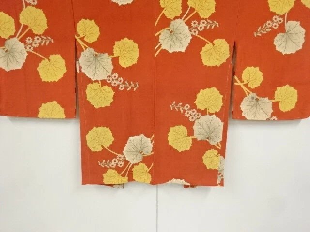 97829# Japanese Kimono / Antique Haori / Floral Plants