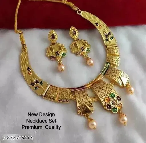South Indian Temple Jewelry Matte Gold Bridal Wedding Jewelry Haram Necklace Set