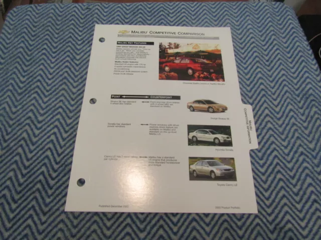 2003 Chevrolet Malibu Competitive Comparaisons Dealer Album Brochure