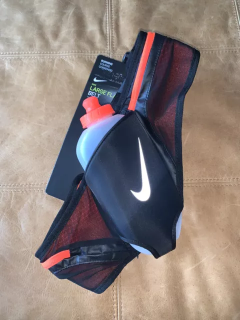 Nike Large Flask Hydration Running Belt With 20oz Water Bottle Black Nike Large Flask Hydration Running Belt With 20oz Water Bottle Black