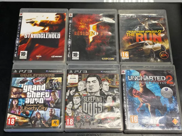 Lot De 6 Jeux Ps3 Stranglehold Gta Uncharted 2 Need For Speed Resident Evil ...