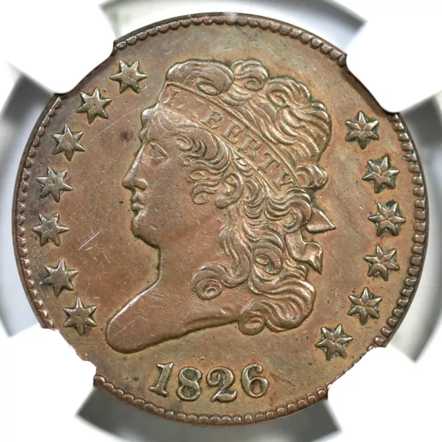 1826 C-2 R-3+ NGC XF Details Classic Head Half Cent Coin 1/2c