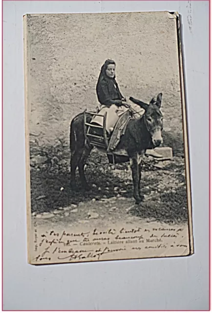 65 PYRENEE PAYSANNE SUR SON ANE MONTAGNE 3 CPA voyagées