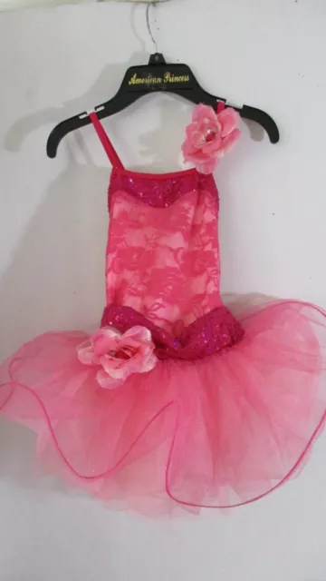 CURTAIN CALL~ROMANTIC IN PINK Tulle DANCE TUTU DRESS COSTUME~Size Child Small