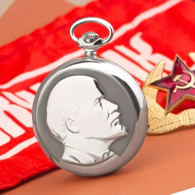 Reloj de Bolsillo Mechnisch Lenin Firma Porträit Urss Cccp Rusia Molnija 3602