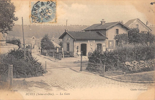 CPA 91 BURES / LA GARE / cliché rare