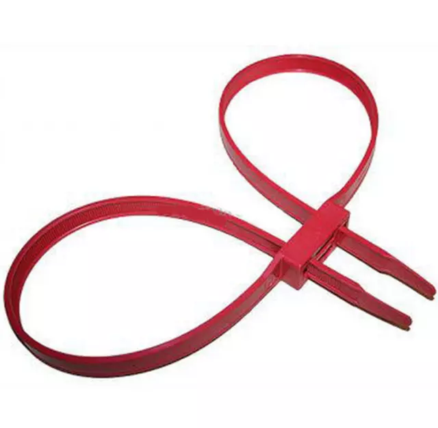 Safariland Double Cuff Disposable Restraints 8220-3-35, Red, 10 Pack, NIP