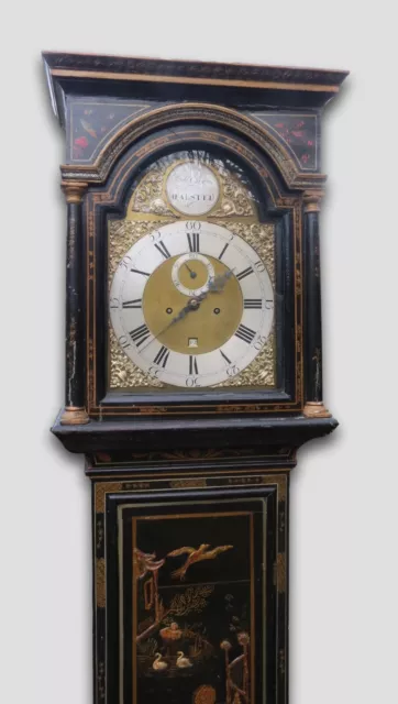 Antique Lacquer 8-Day Longcase Clock. Robt Evens Halsted/ Halstead (Kent). C1750 2