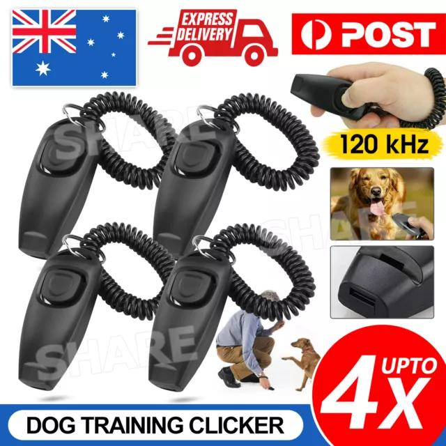 Dog Training Whistle Clicker Combo to Stop Pet Barking Obedience Train Skills DF