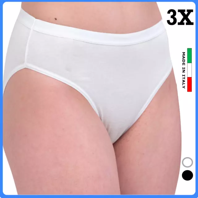 3 paia mutande da donna intimo slip vita alta in cotone elasticizzato mutandine