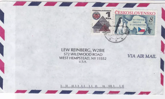 Czechoslovakia Penguins Stamps Airmail Cover to U.S.A. ref R 17907