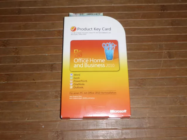 Original Microsoft Office Home and Business 2010 Product Key Card