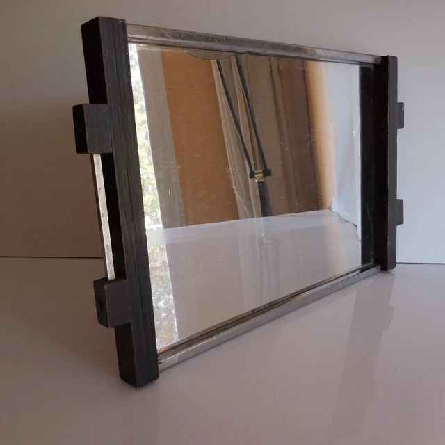 Plateau miroir fait main Art Déco design XXe vintage PN France N3046