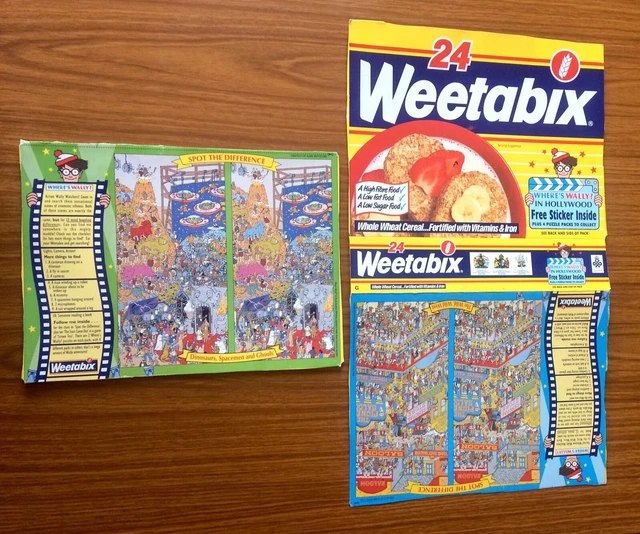 Wally Box Box WEETABIX WHERE’S WALLY Cereal Box Rare Vintage 1994 X Two! £4.00 ...