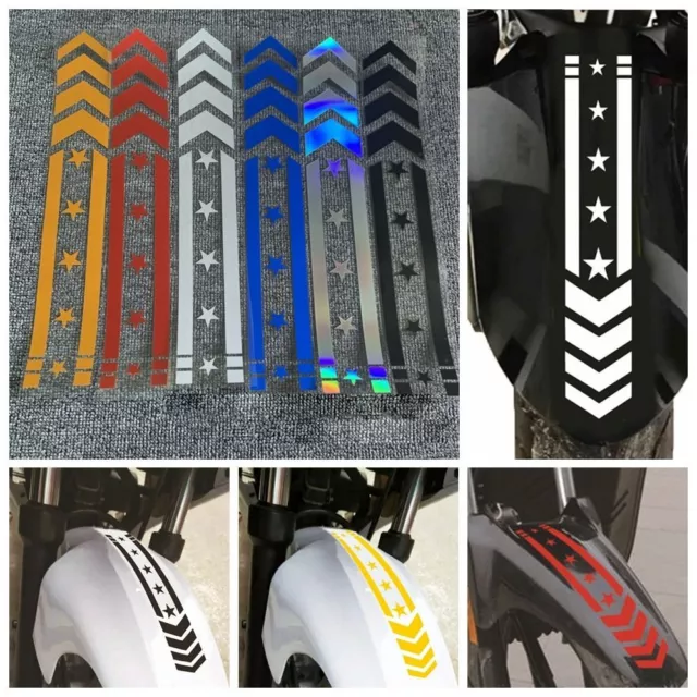 Stripes Motorcycle Reflective Stickers Car Motorbike Scooter Fender Decals