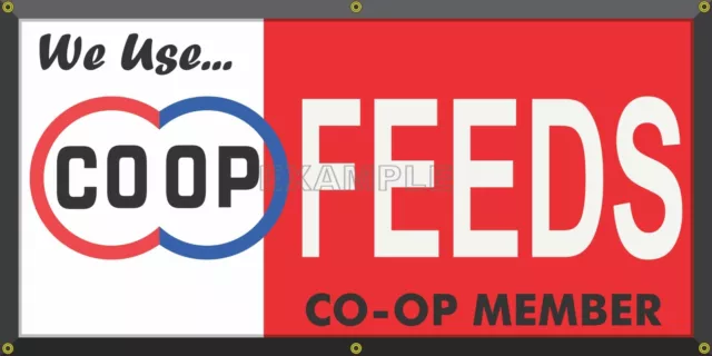 Co Op Coop Feeds Farm General Store Roadside Old Sign Remake Banner Size Options