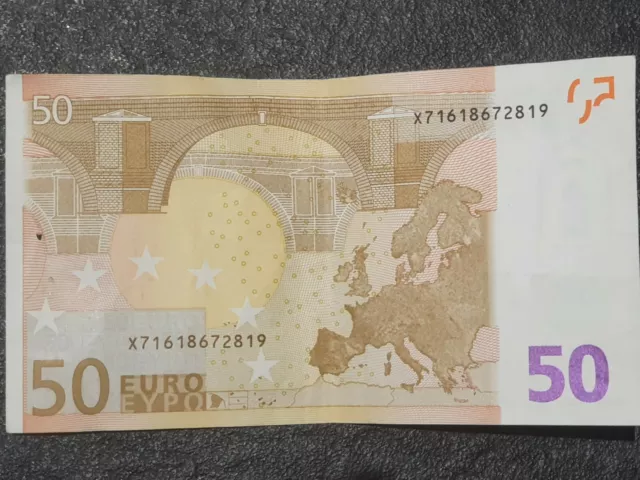 Rare - Billet de 50€ année 2002 signé Jean-Claude Trichet série x bon état