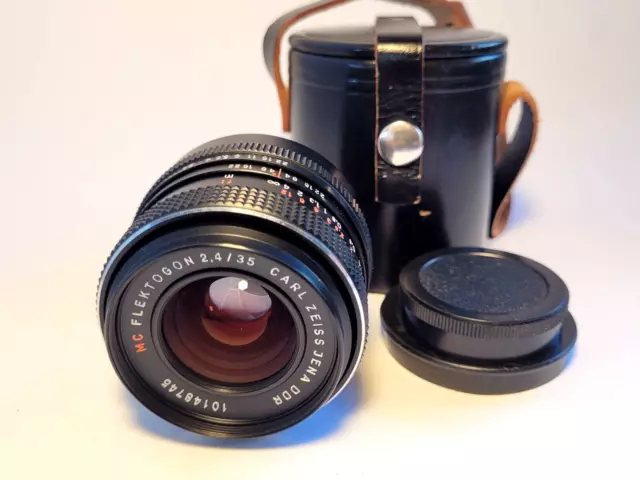 M42 Carl Zeiss Jena Flektogon Early RED MC 2,4/35 MINT Condition lens f2.4 35mm