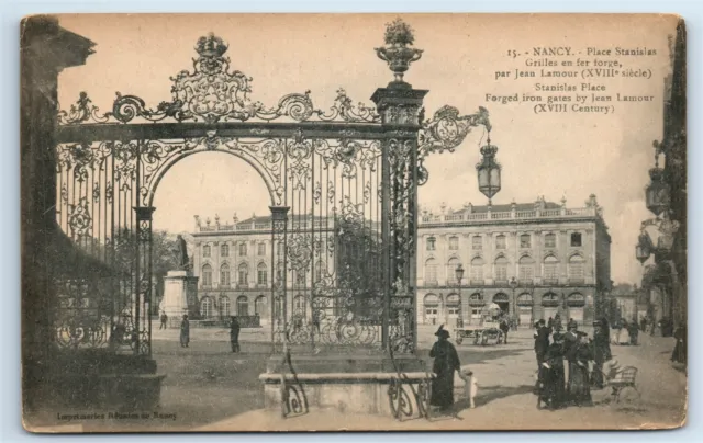 Postcard NANCY. - Place Stanislas Grilles en fer forgé 1919 H181