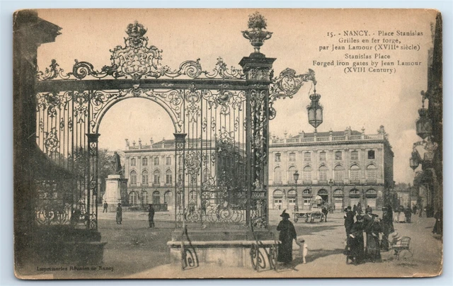 Postcard NANCY. - Place Stanislas Grilles en fer forgé 1919 H181