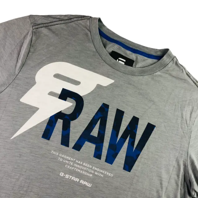 G-Star Raw Men's Short Sleeve Crew Neck Cotton Graphic T-Shirt Gray • Size XL