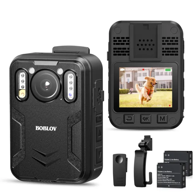 BOBLOV B4K2 4K Police Body Camera GPS Video Camera Security 14-16hours 128G 2