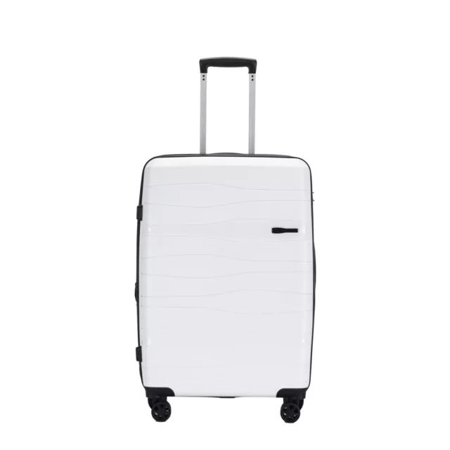 Swiss Equipe Brighton Luggage Medium Wheeled Trolley Hard Suitcase White 76L