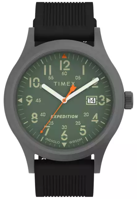 TIMEX EXPEDITION SCOUT (40mm) Green Dial / Black Rubber Strap TW4B30200 ...