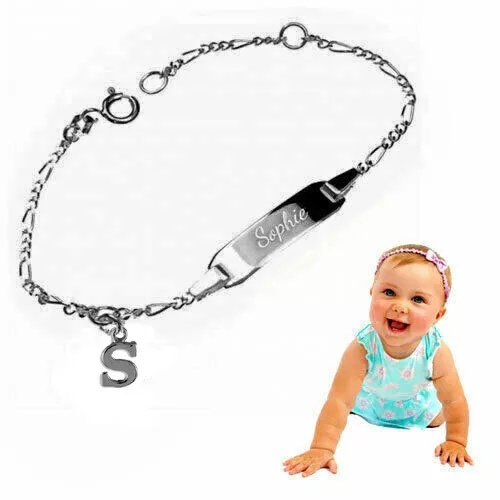 Baby Armband mit persönlicher Buchstabe- 925er Sterling Silber- Inkl. Gravur
